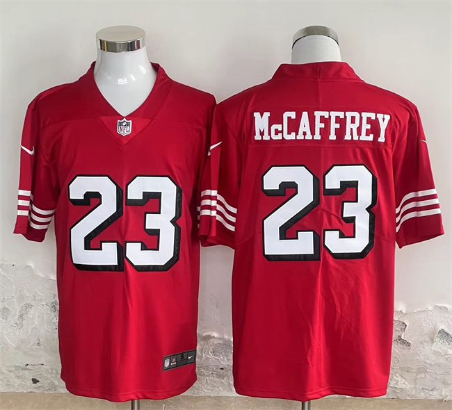 Men's San Francisco 49ers #23 Christian McCaffrey Red Vapor Untouchable Limited Football Stitched Jersey